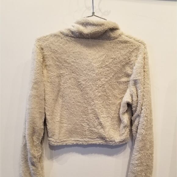Fuzzy Fleece New 2 Piece Sherpa Lounge Set Crop Top Button Down Outfit Size M - Picture 10 of 12